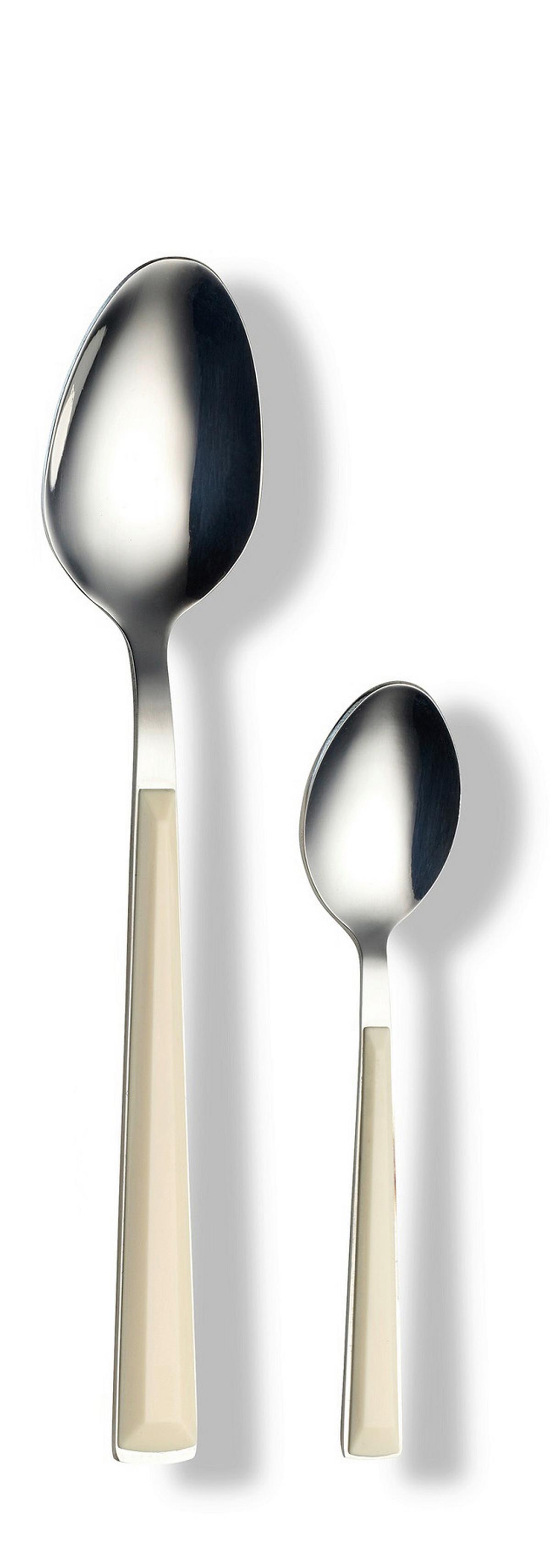 Besteckset 16-teilig Für 4 Personen - Silberfarben/Creme, Basics, Metall - Echtwerk