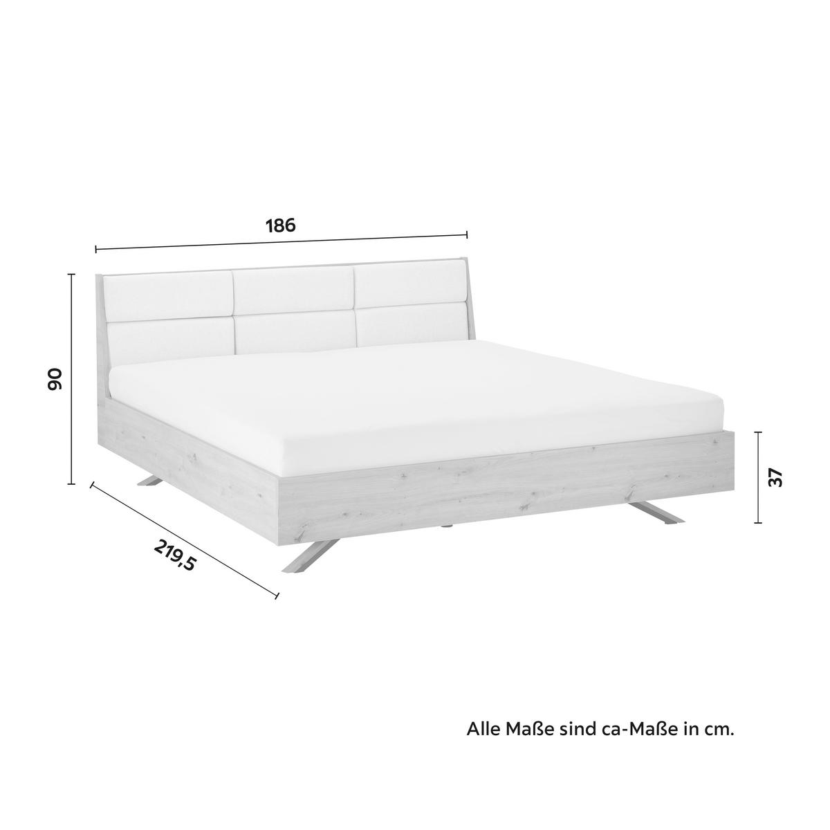 Manželská posteľ Dormio, šampanská/dekor dub 180x200 - čierna/šampanská, Modern, kov/drevo (180/200cm) - Bessagi Home