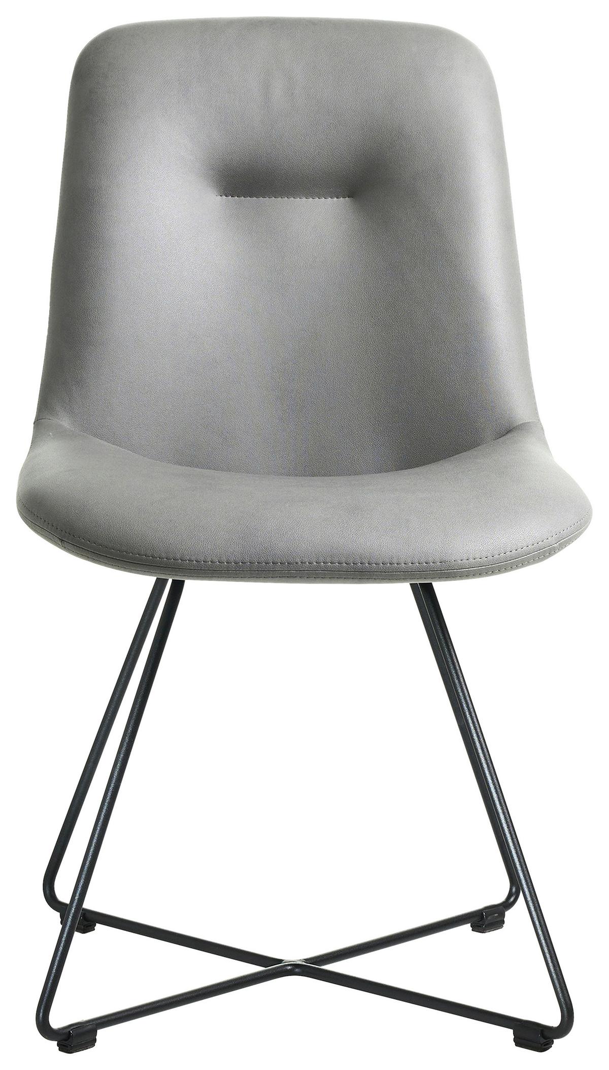 STOLIČKA CROSS-CH - čierna/svetlosivá, Basics, kov/textil (51/89/61cm) - Celina Home