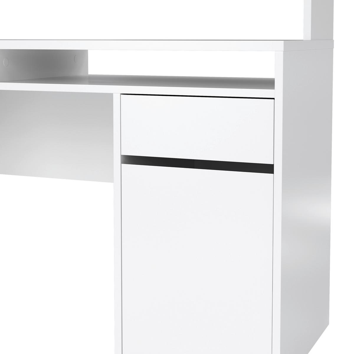 Schreibtisch Function Plus, Weiß,l: 149 cm - Weiß Hochglanz, MODERN, Holzwerkstoff (149/48,2/156,2cm) - MID.YOU