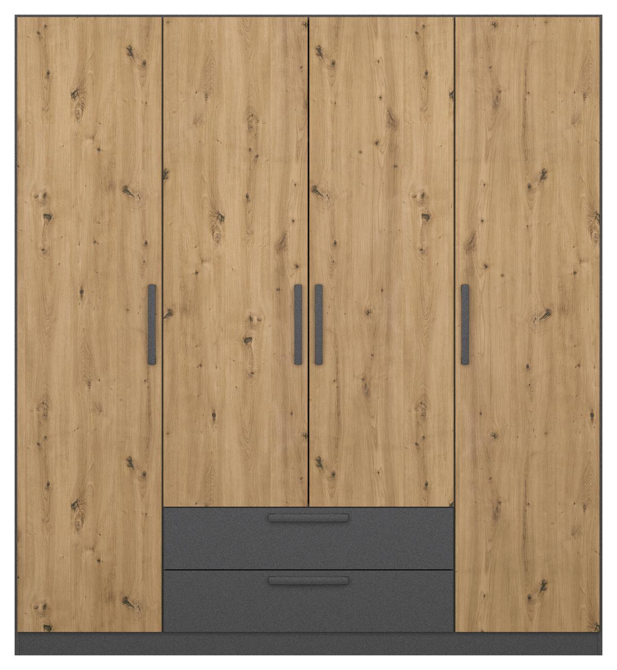 Drehtürenschrank Style-Up Eiche Artisan/Grau B: 181cm - Eiche Artisan/Grau, MODERN, Holzwerkstoff (181/197/54cm) - Rauch Möbel
