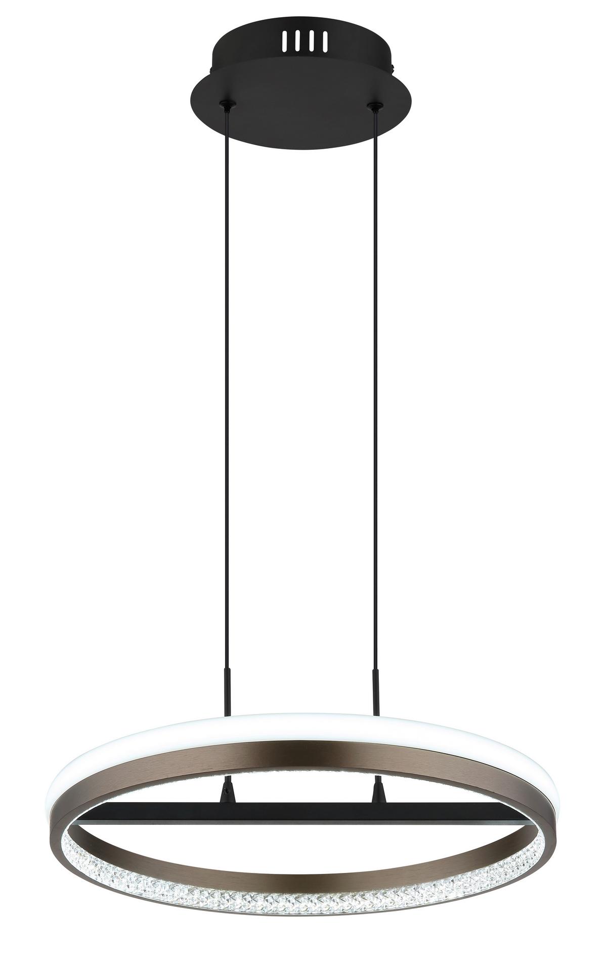 LED-Hängeleuchte 67179h - Klar/Dunkelgrau, Design, Kunststoff/Metall (39,7/150cm) - Globo