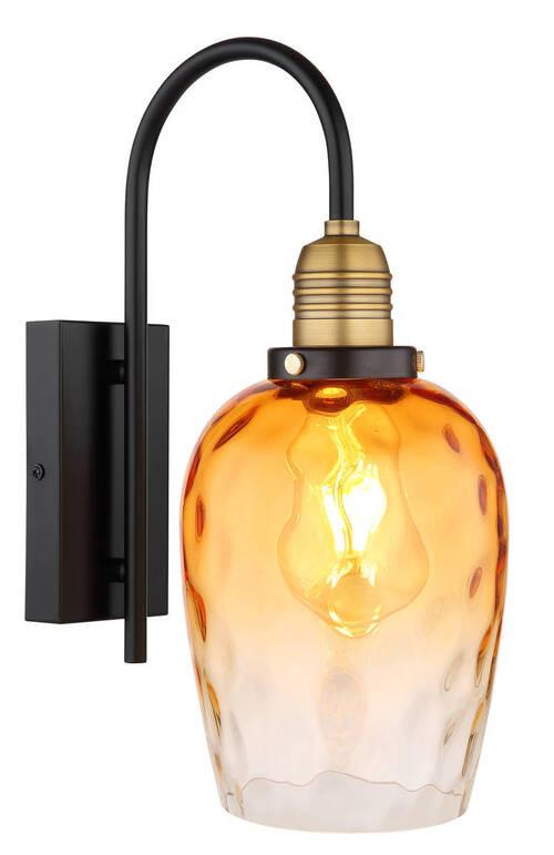Wandleuchte 1-Flammig Indoor - Klar/Messingfarben, Basics, Glas/Metall (15/24/35cm) - Globo