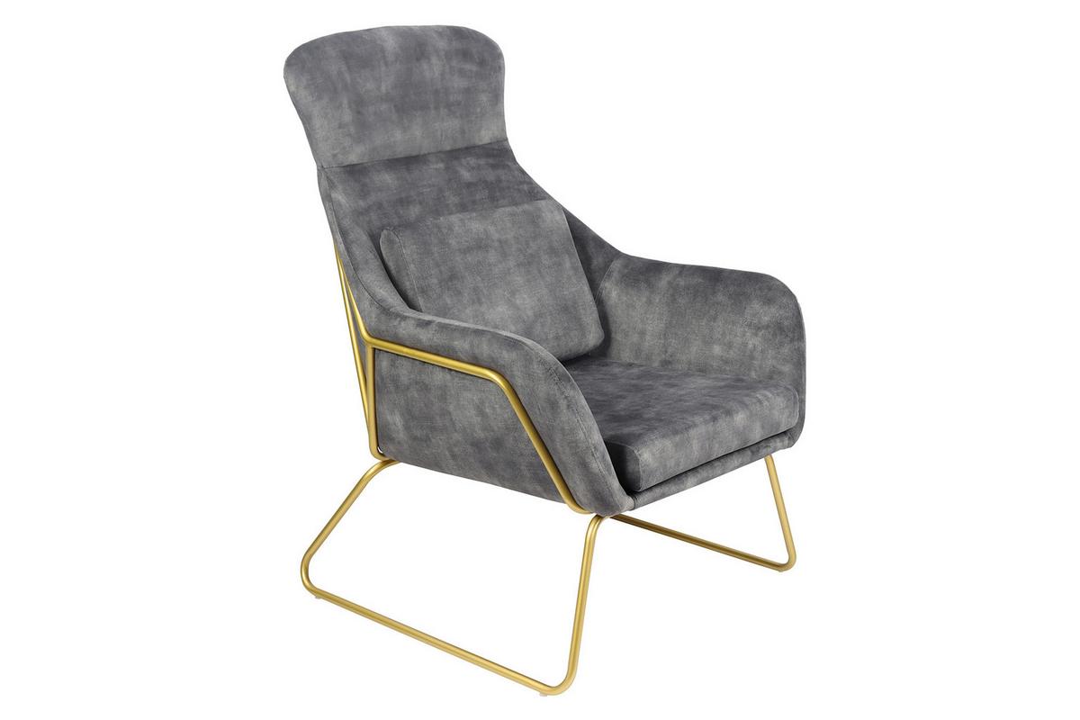 Sessel Grau B: 73 Cm - Messingfarben/Grau, MODERN, Textil (73/102/80cm) - Livetastic