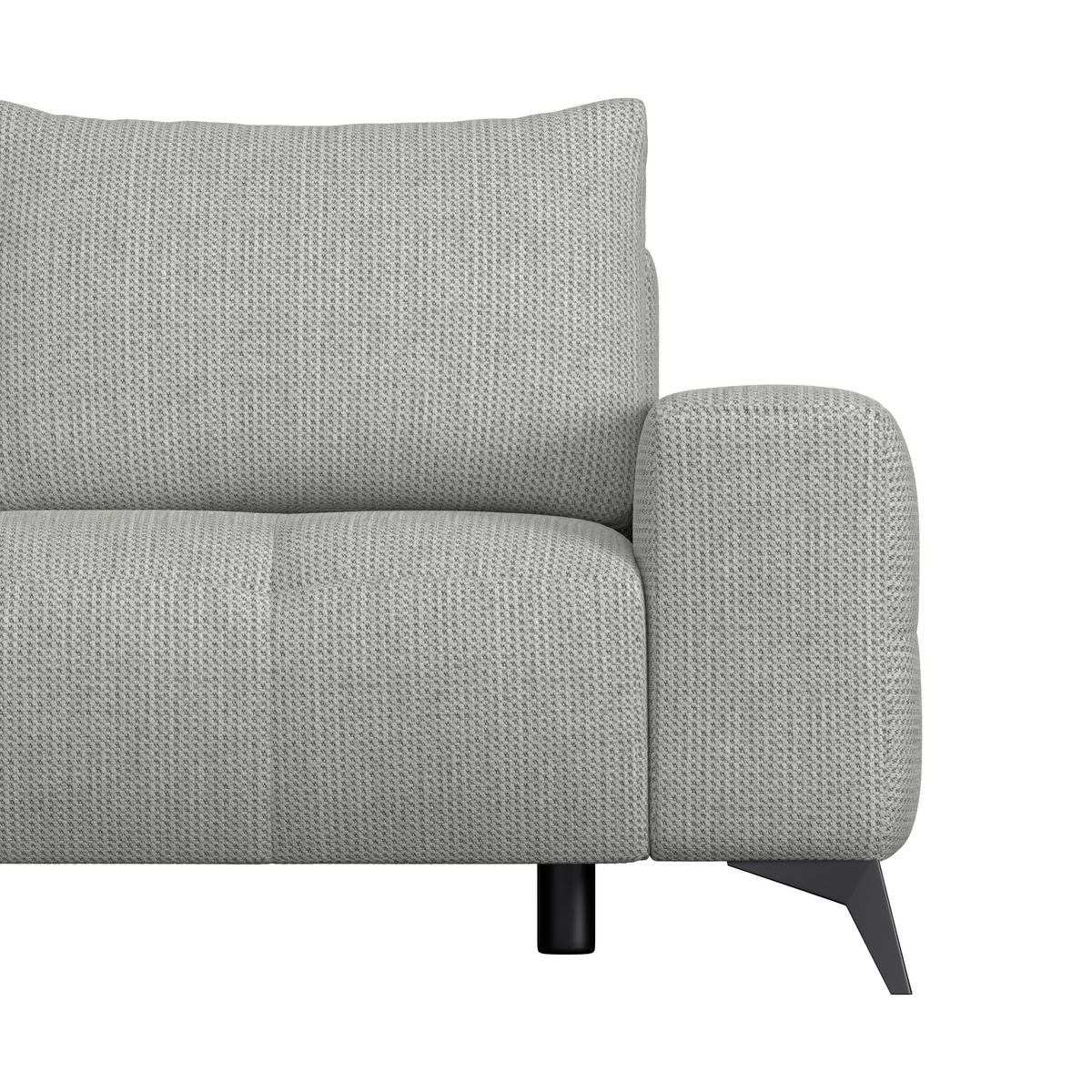 Ecksofa mit Schlaffunktion + Bettkasten Mauro 175x290 cm - Hellgrau/Schwarz, Trend, Textil (175/290cm) - Luca Bessoni
