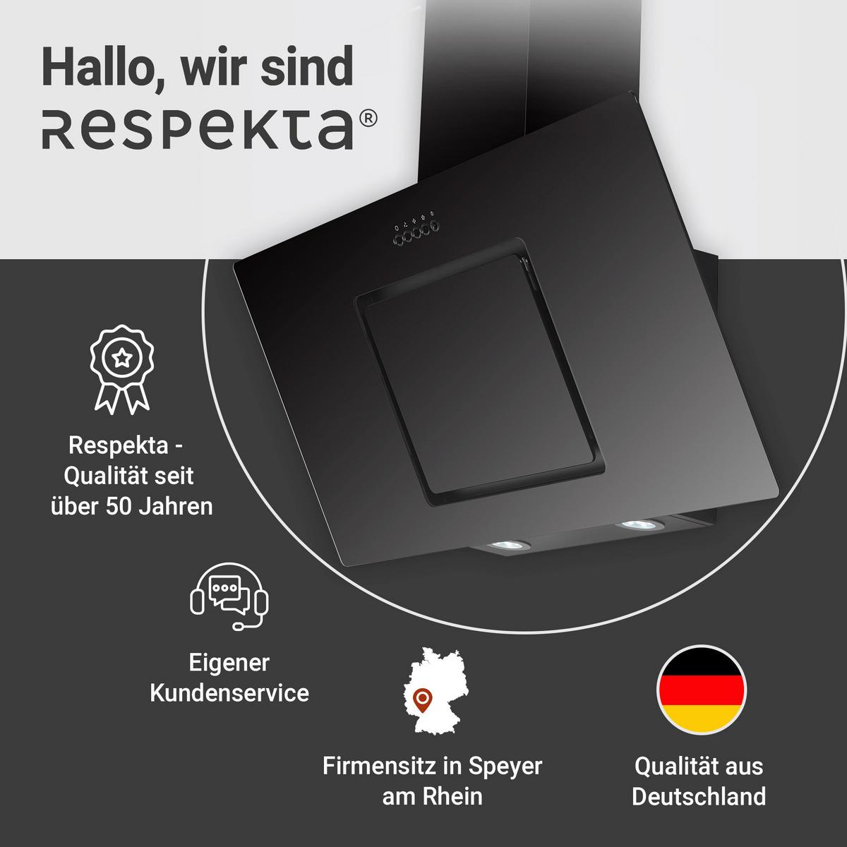 Dunstabzugshaube Svea Schwarz B: 90 Cm, Led - Schwarz, Trend, Glas/Metall (90/73,9-111,9/36cm) - Respekta