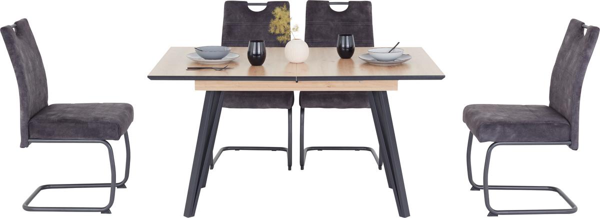 Ausziehtisch Vicky 140 Az Giga-S - Schwarz, KONVENTIONELL, Holzwerkstoff/Metall (140/75/90cm)