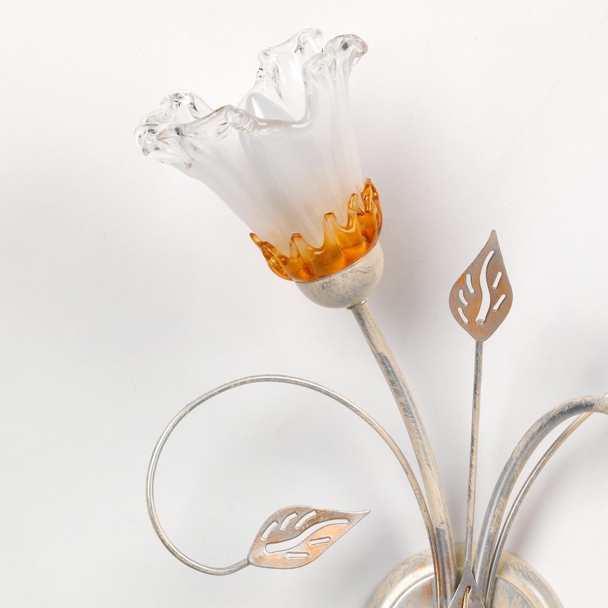 Wandleuchte 4998/Ap2 - Weiß, KONVENTIONELL, Glas/Metall (35/45cm)