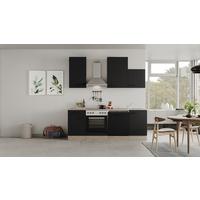 Küchenblock Capri Eiche/schwarz B: 220 Cm - Eichefarben/Schwarz, MODERN, Holzwerkstoff (220cm) - FlexWell