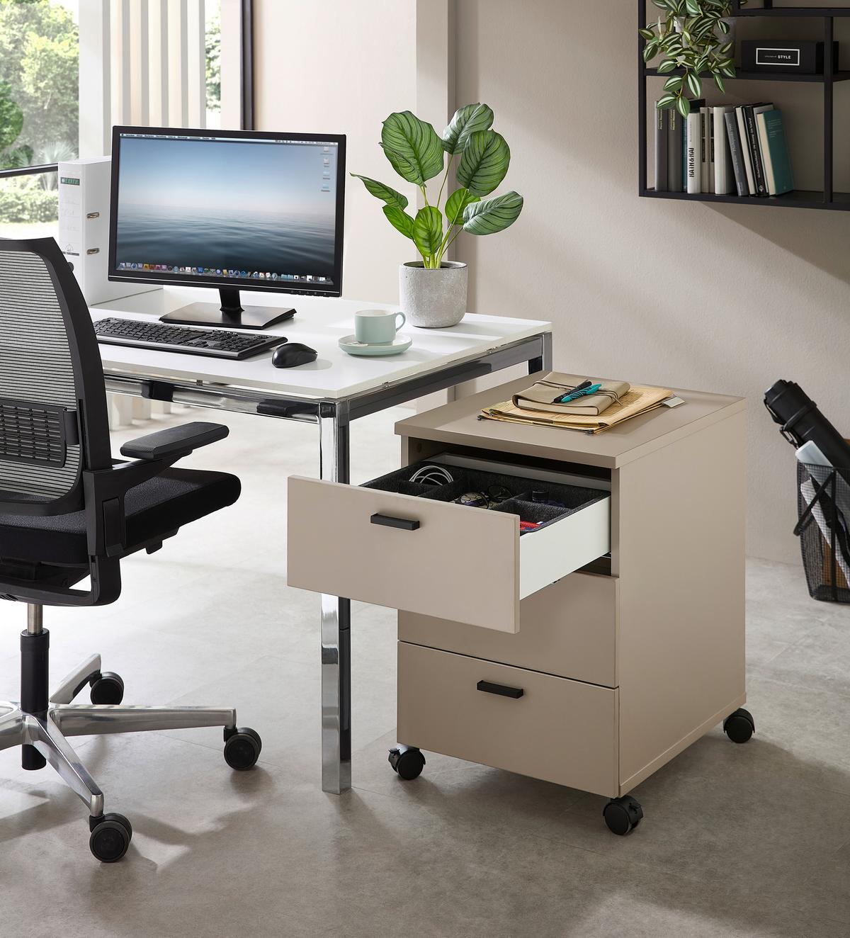 POJÍZDNÝ KONTEJNER GLENN-M - černá/kašmírová, Moderní, kompozitní dřevo/plast (45/66/55cm) - Mömax