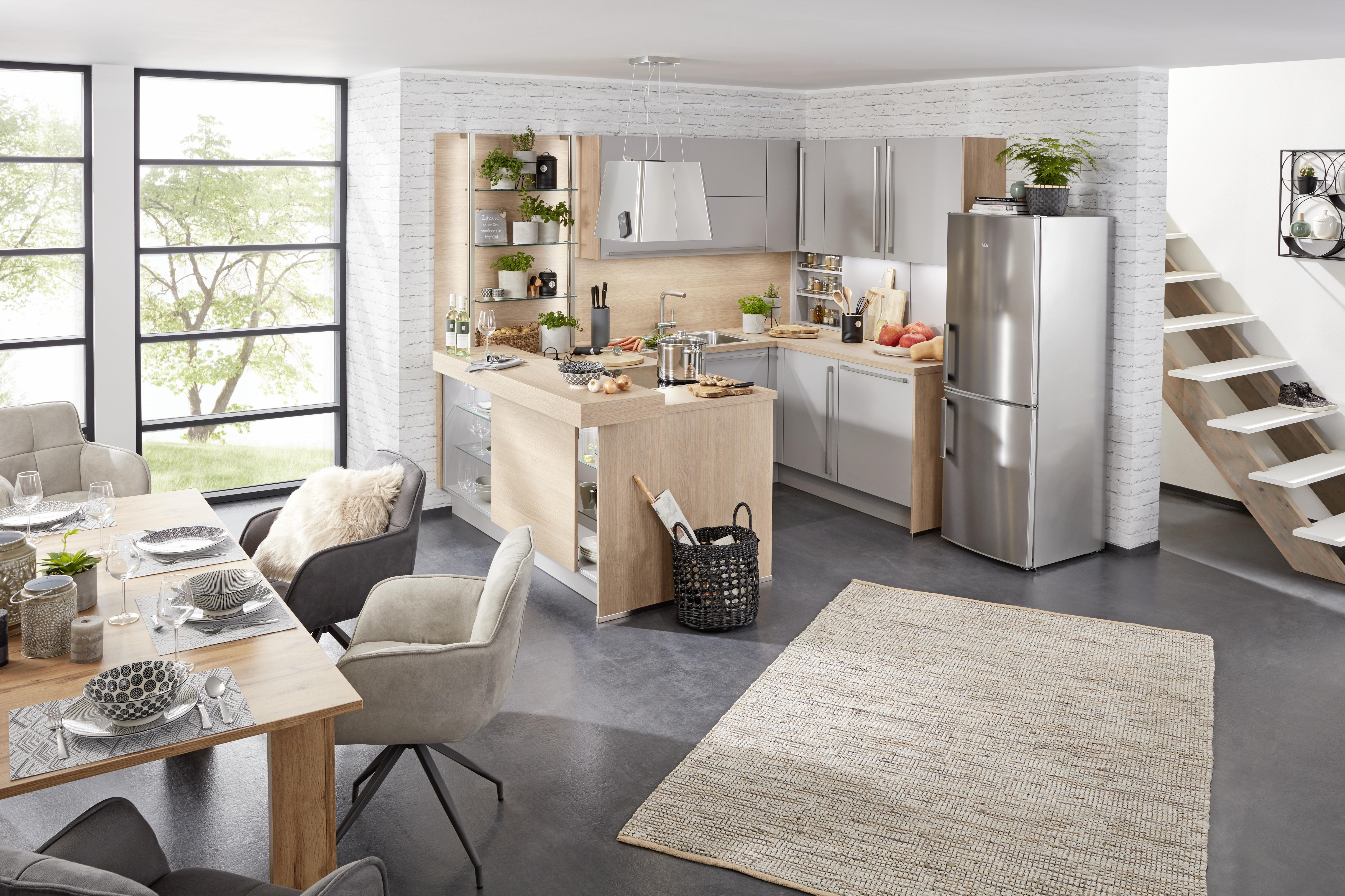 Plánovateľná Kuchyňa Toronto - sivá/farby hliníka, Moderný, kompozitné drevo (270/177,5cm) - Vertico