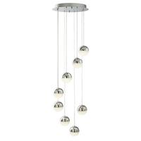 LED-Hängeleuchte 5848-8cc - Klar/Chromfarben, Design, Glas/Textil (35/35/155cm)