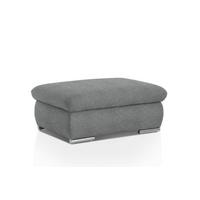 Polsterhocker Isona Dunkelgrau Chenille - Chromfarben/Dunkelgrau, Design, Textil (101/45/74cm) - Livetastic