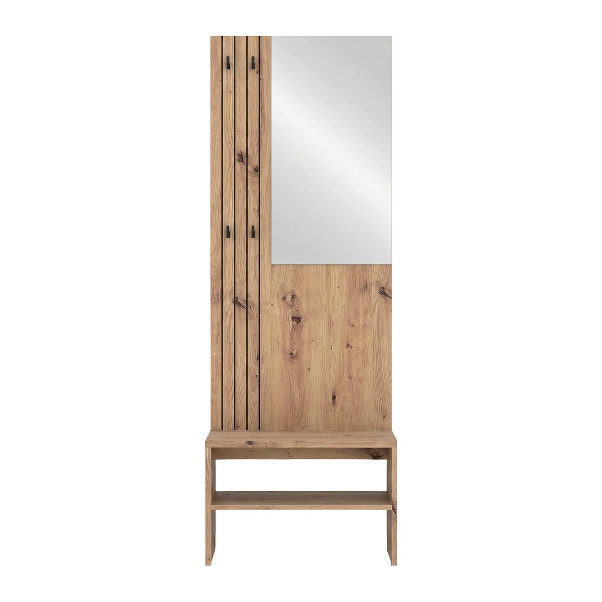 Garderobe Charlie Eiche Artisan B: 60cm - Eiche Artisan, KONVENTIONELL, Holzwerkstoff (60/180/37cm)