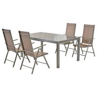 Gartenset Amalfi - Taupe/Silberfarben, MODERN, Textil/Metall - Gardenson