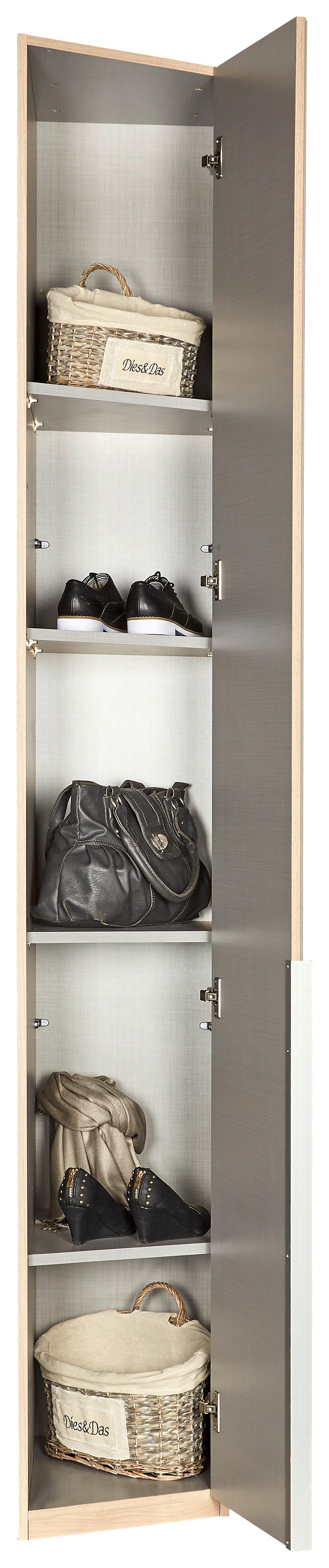 ŠIKMÝ DÍL NEW YORK - bílá/barvy dubu, Konvenční, kov/kompozitní dřevo (33/236cm) - Premium Living