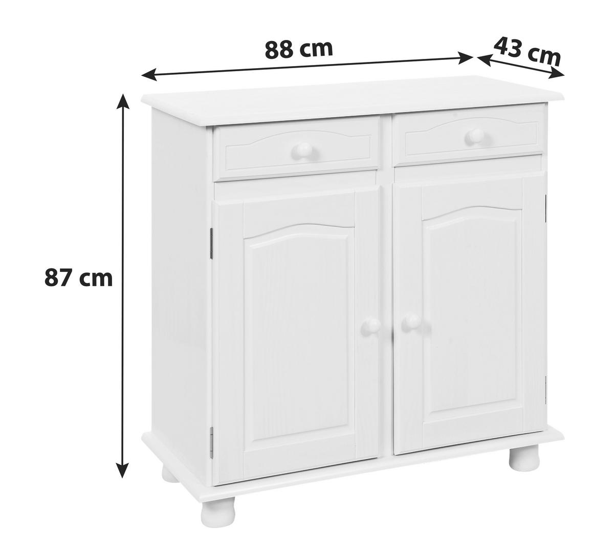 Komoda LOVI šířka 88cm - biela, Lifestyle, drevo (88/87/43cm) - MID.YOU