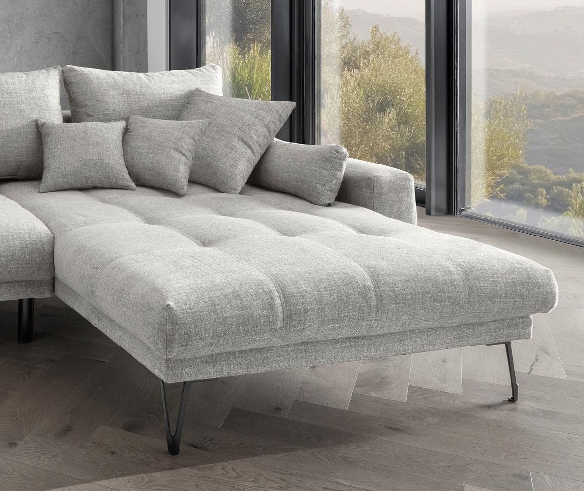 Ecksofa Garda, Hellgrau S: 310x192 Cm - Hellgrau/Schwarz, KONVENTIONELL, Textil (310/192cm) - Livetastic