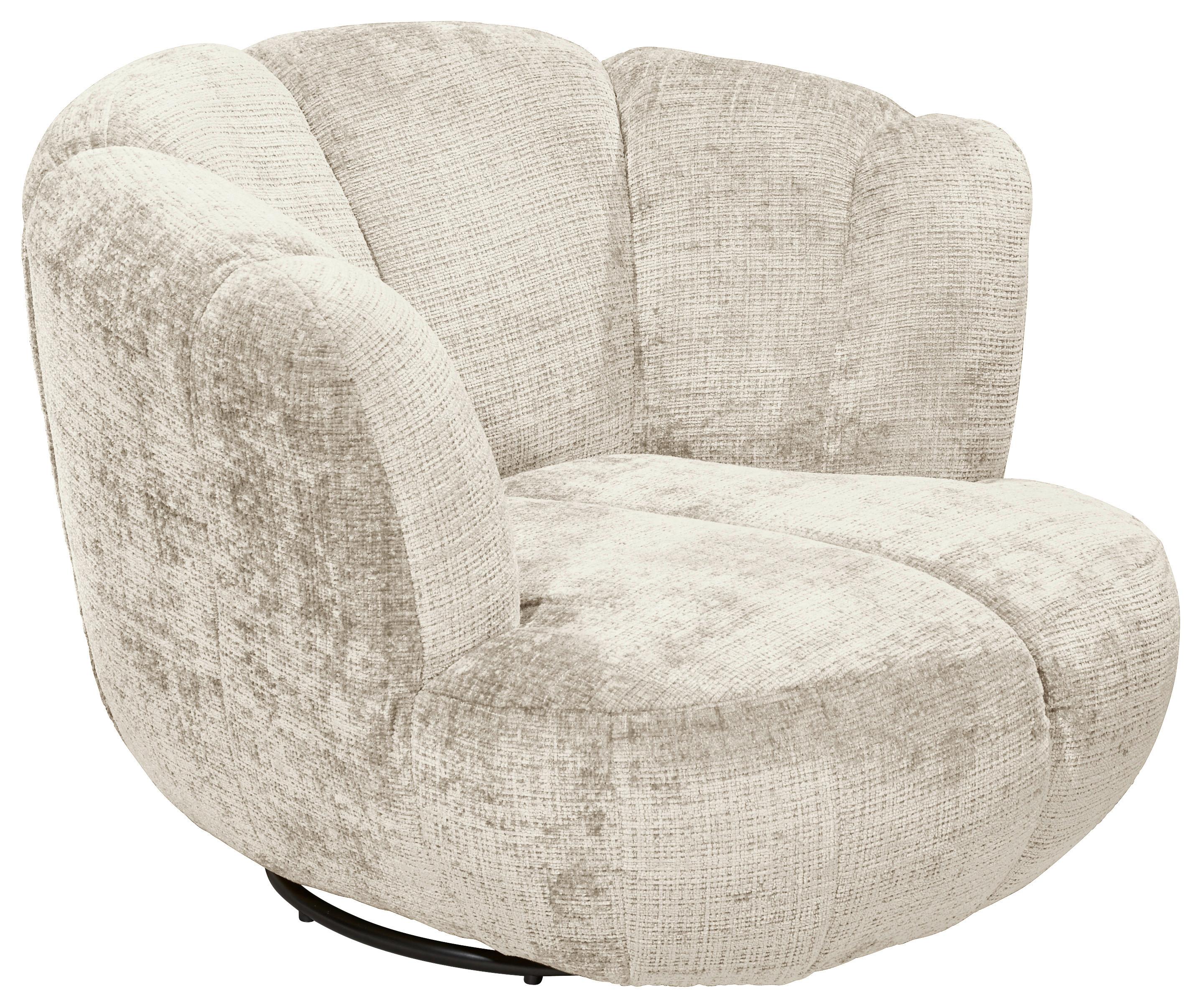 Sessel Muriel Beige B: 101 cm - Beige/Schwarz, KONVENTIONELL, Textil (101/69/107cm) - MID.YOU