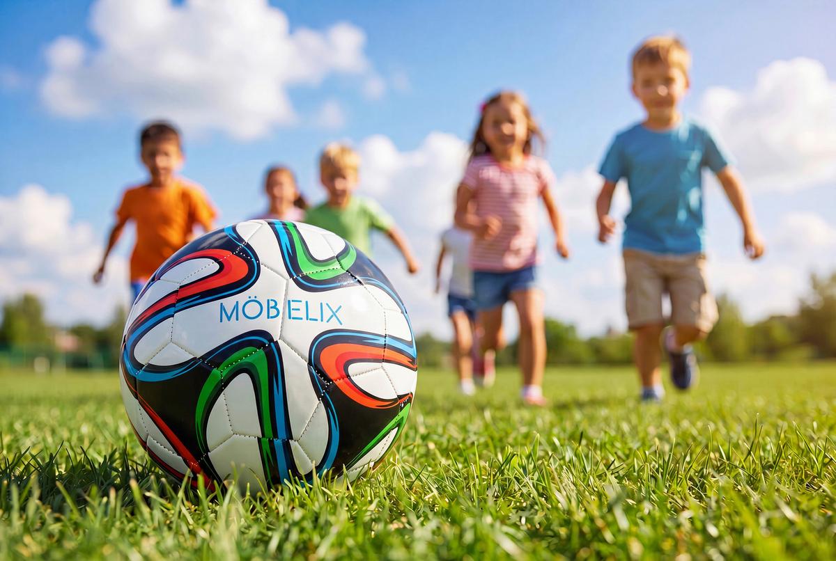 Fußball Bobby, Umfang: 67-69 cm, D:  ca 22 cm - Blau/Schwarz, KONVENTIONELL, Kunststoff (21.5cm)