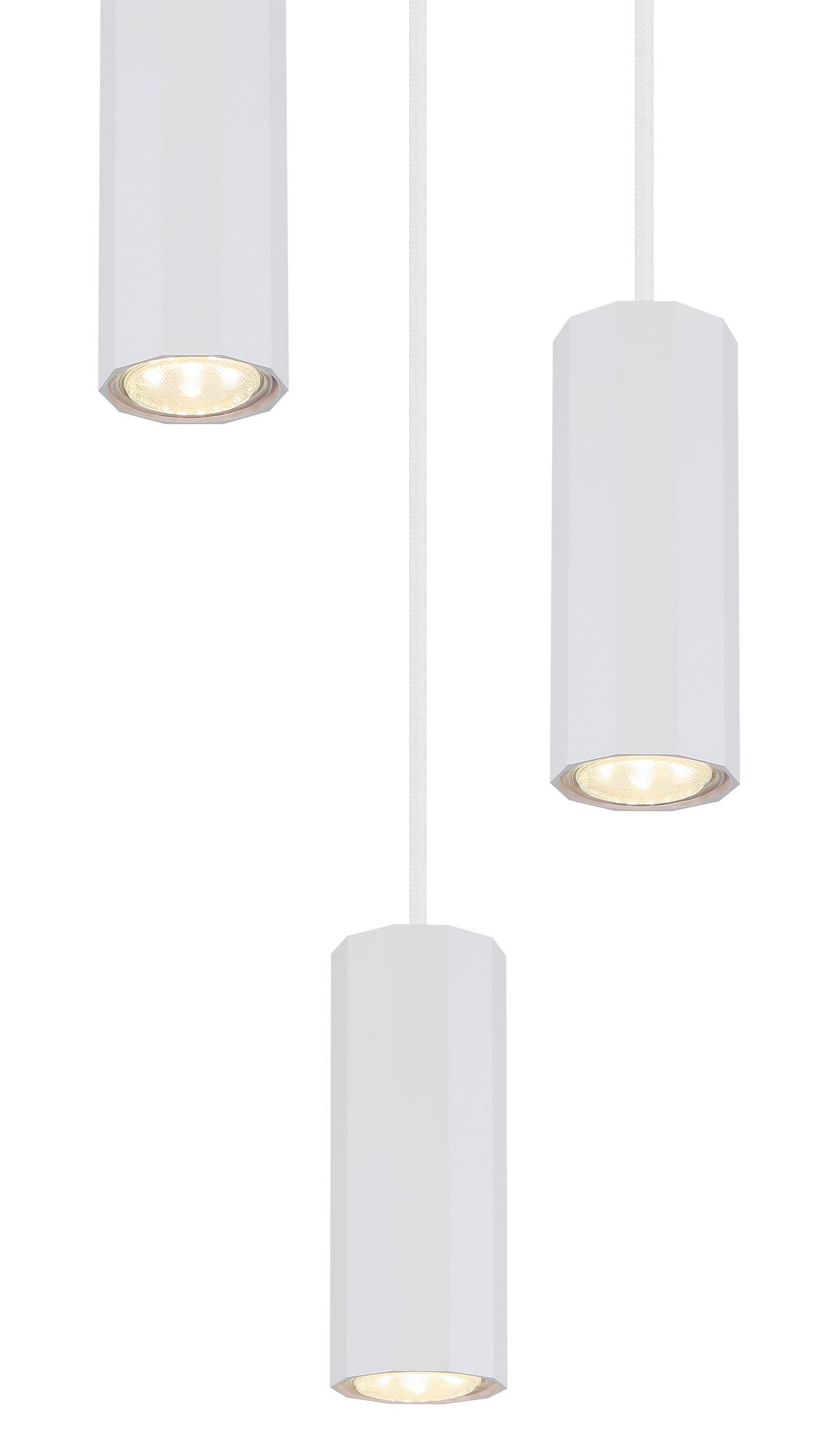 Hängeleuchte 57918-3hw James - Weiß, Design, Metall (21/120cm) - Globo