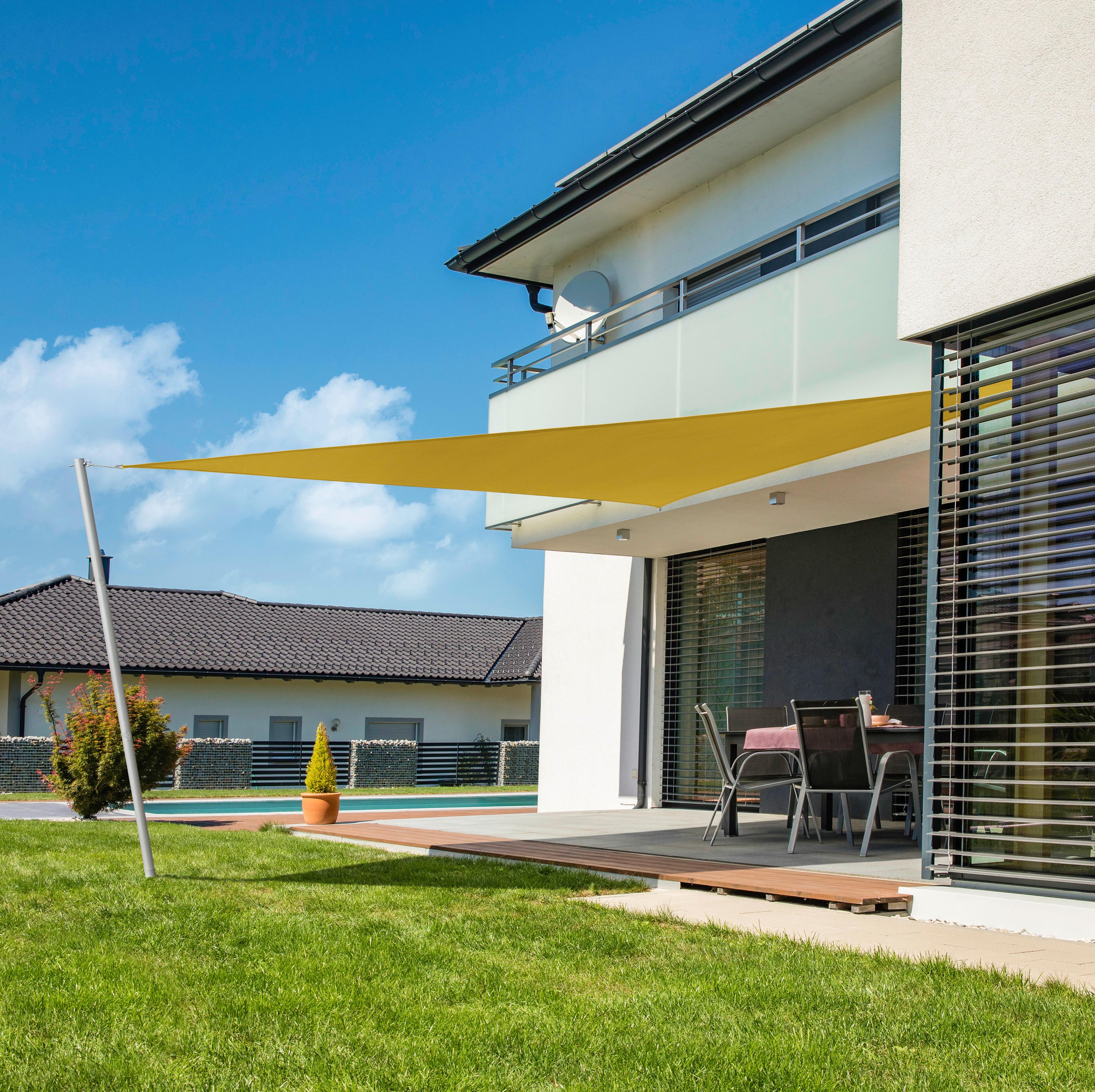 Sonnensegel Dreieckig 3x3 M - Gelb, Basics, Kunststoff (300/300cm)