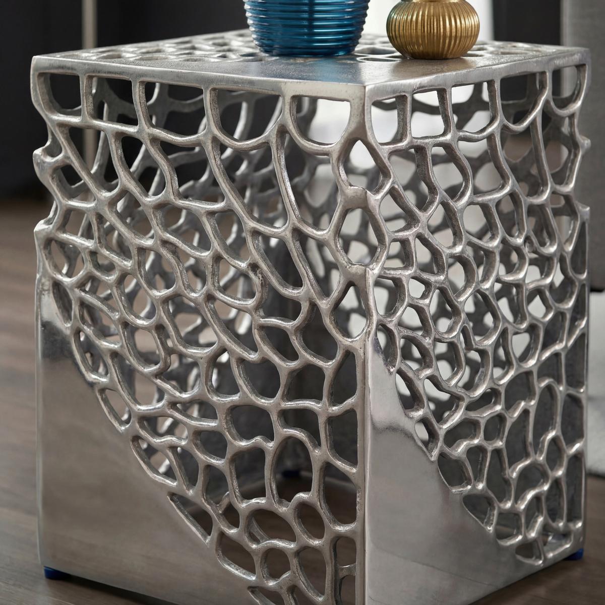 SATZTISCH Silberfarben 2-teilig - Silberfarben, Design, Metall (30/26/30/26/45/40cm) - MID.YOU