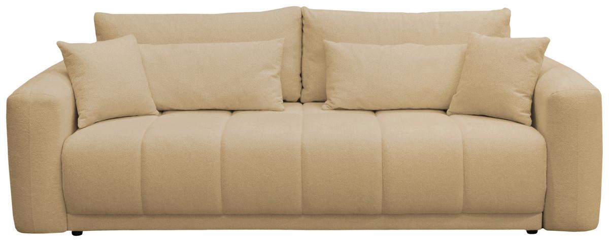 Schlafsofa Supra, Beige B: 245 Cm - Beige/Schwarz, Design, Holz/Textil (245/90/117cm) - MID.YOU
