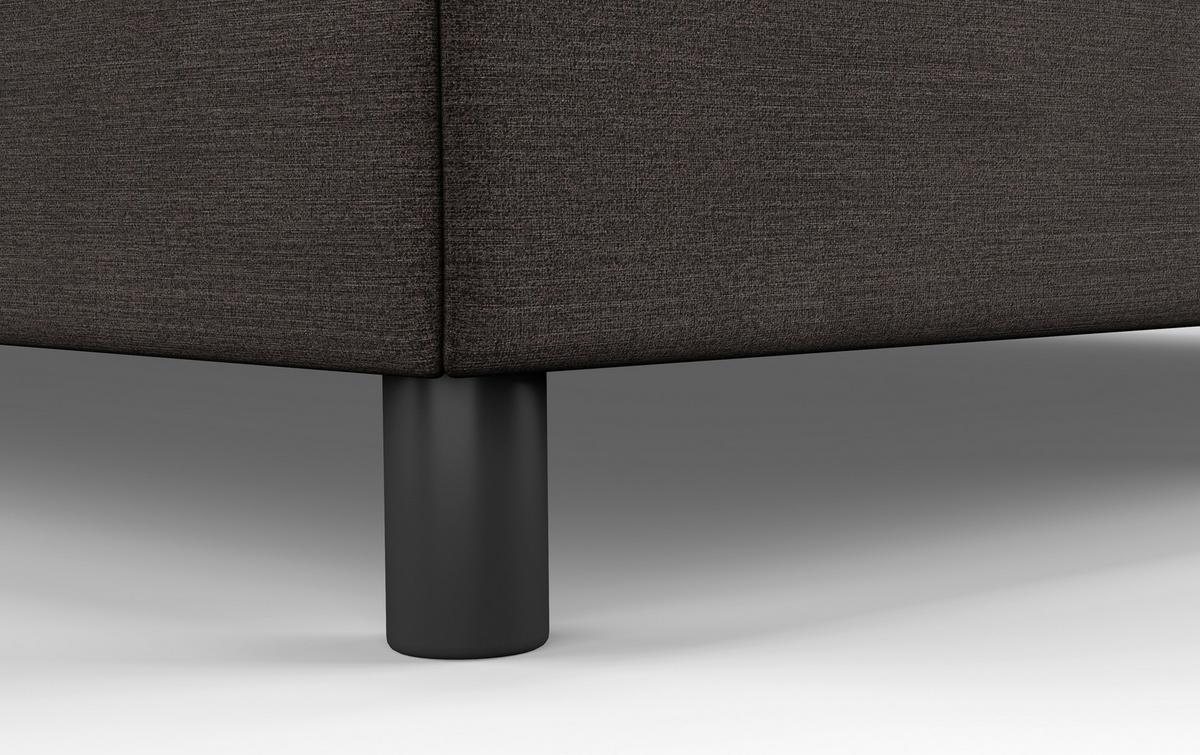 Boxbett Mit Topper Andorra 180x200 Cm Dunkelbraun - Dunkelbraun/Schwarz, MODERN, Holzwerkstoff/Textil (180/200cm) - MID.YOU