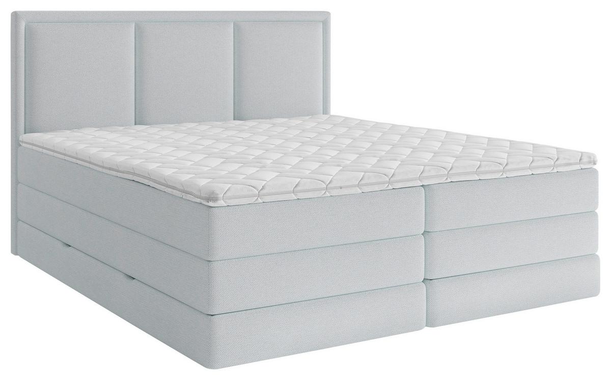 Boxspringbett mit Topper 180x220 cm Swing II K - Schwarz/Hellblau, Design, Holz/Holzwerkstoff (180/220cm) - MID.YOU