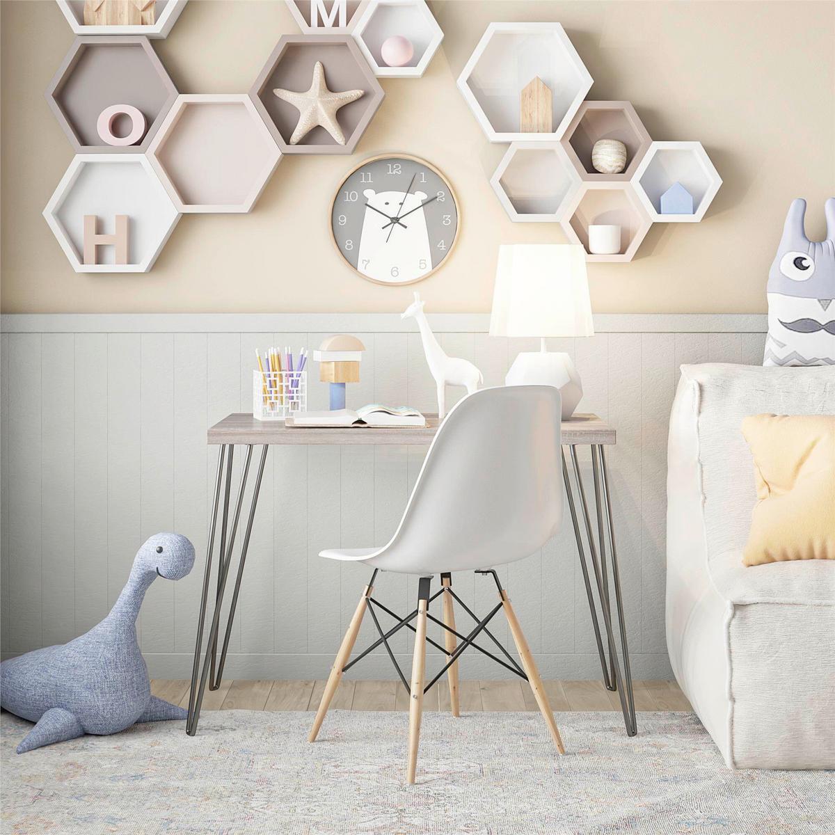 Schreibtisch Owen Grau L: 100cm - Schwarz/Grau, Design, Holzwerkstoff/Metall (100/49/70cm) - MID.YOU