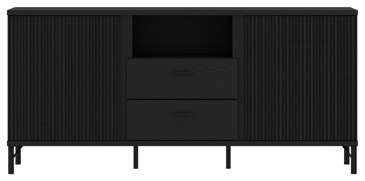 TV-Element Lusaka Schwarz B: 150 cm - Schwarz, Trend, Holzwerkstoff (150/70/40cm)