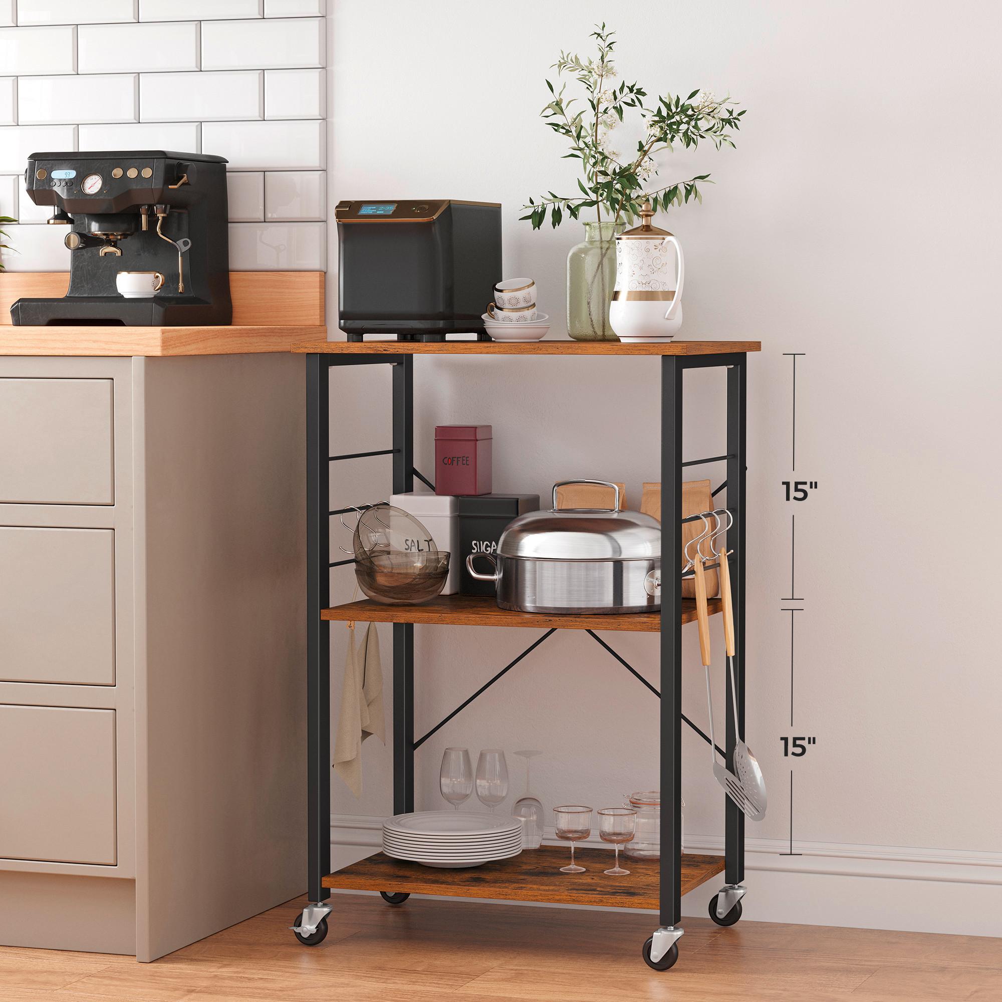 Servierwagen Braun, Schwarz B: 60 cm - Schwarz/Braun, Trend, Holzwerkstoff/Metall (60/84/40cm) - MID.YOU