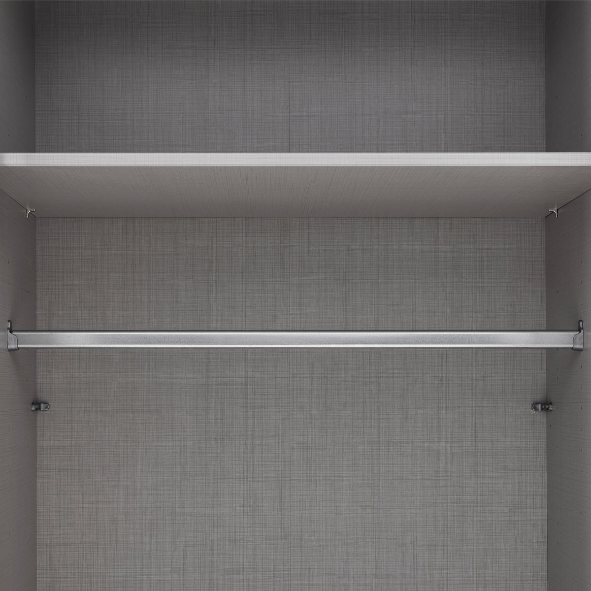 Šatníková skriňa NEW YORK - čierna/sivá, Konventionell, kov/kompozitné drevo (90/236/58cm)