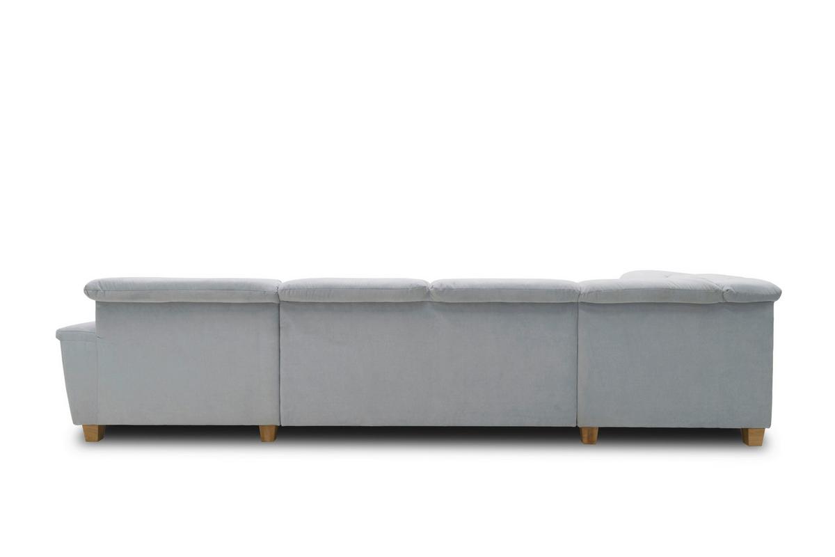Wohnlandschaft Franzi Kopfteil Verstellbar Pastellblau - Pastellblau/Eichefarben, KONVENTIONELL, Textil (214/352/170cm) - MID.YOU