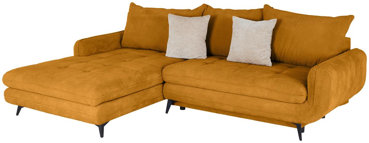 Ecksofa Wave - Beige/Senfgelb, MODERN, Textil (189/266cm)