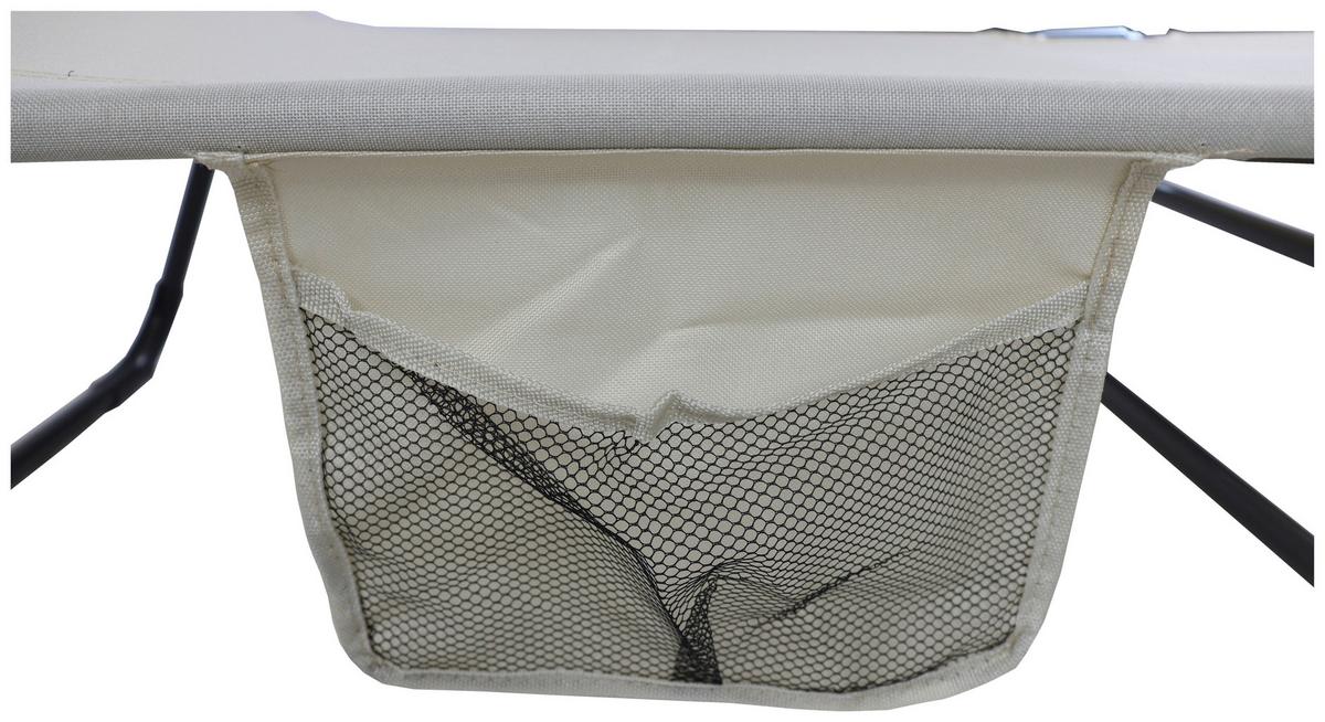 Gartenliege Bindox L Stahl verstellbar - Anthrazit/Creme, MODERN, Kunststoff/Textil (185/55/24cm) - Ambia Garden