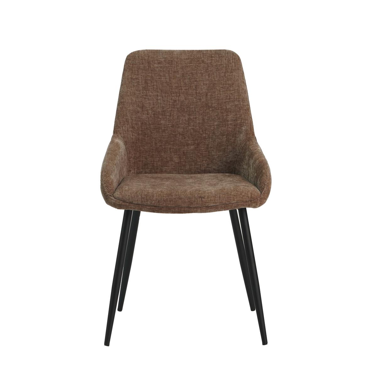 Stuhl-Set Cannes Braun/Taupe B: 52 cm - Taupe/Schwarz, MODERN, Textil/Metall (52/86/44cm) - MID.YOU