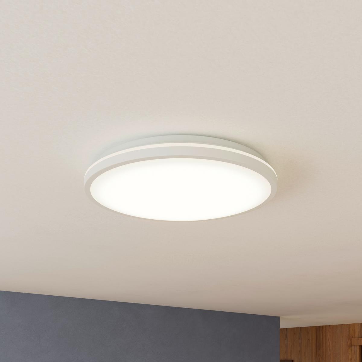 LED-Deckenleuchte, 4000K CESUR - Weiß, Basics, Kunststoff/Metall (39,2/4,2cm) - Luca Bessoni