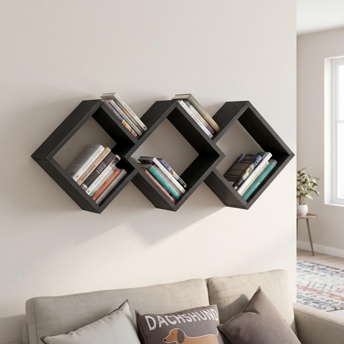 WANDREGAL Galaxy Schwarz B: 102 cm - Schwarz, Design, Holzwerkstoff (102/42/20cm) - Livetastic