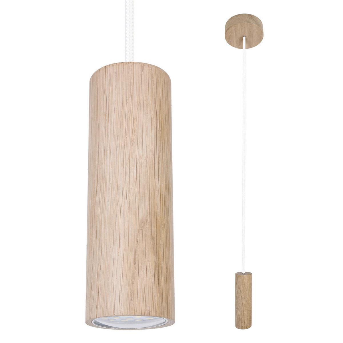 Hängeleuchte 8520145 Madera - Eichefarben/Weiß, Natur, Holz (10/90-140cm)