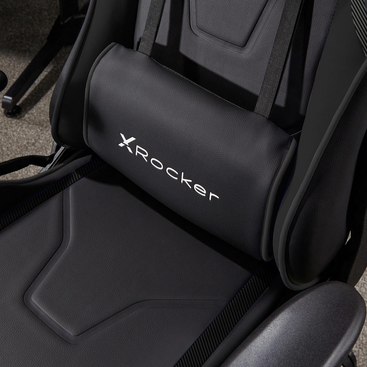 Gaming Stuhl Agility Compact Lederlook, Schwarz - Schwarz, MODERN, Kunststoff/Textil (55/113/62,5cm) - X Rocker
