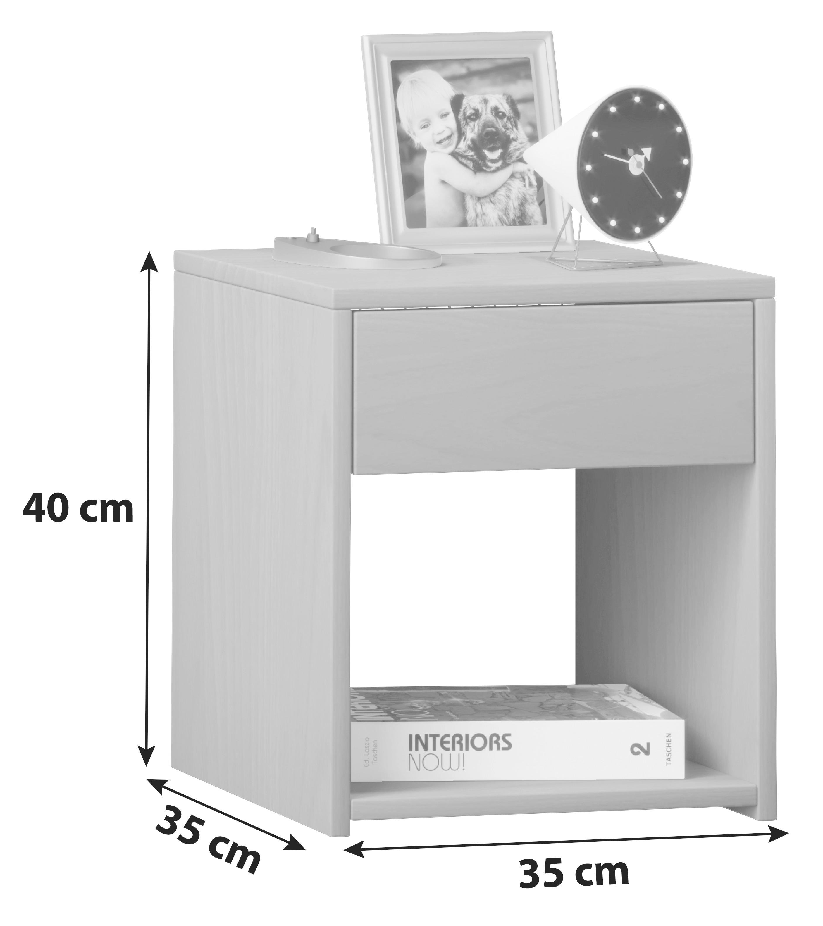 MID.YOU Nachtkästchen Wallnussfarben H: 40cm Sledo Mini