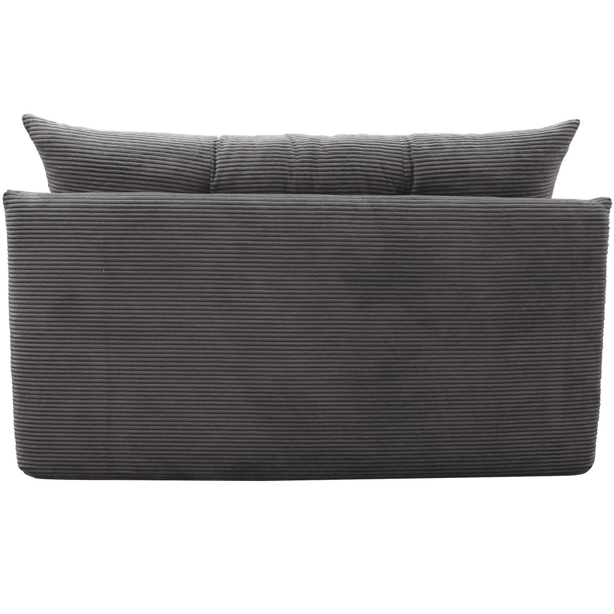 Schlafsofa mit Bettkasten Yellow B: 154 cm Cord Grau - Schwarz/Grau, Design, Textil (154/93/85cm) - MID.YOU
