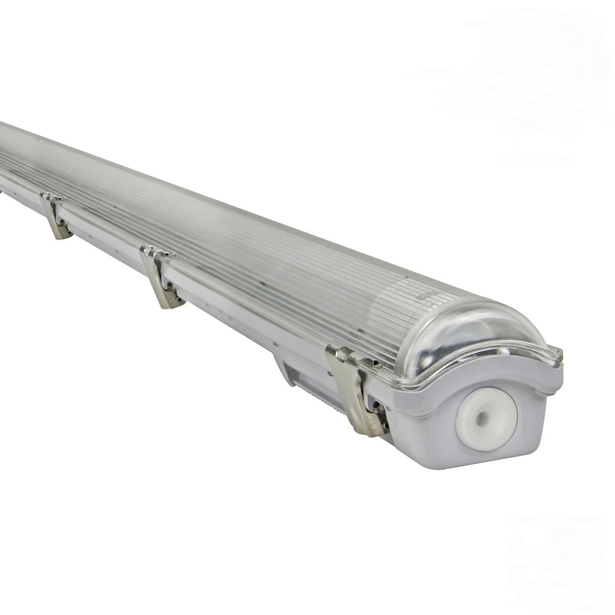 LED-Deckenleuchte L: 156,8 cm, für In- und Outdoor - Grau, Basics, Kunststoff (156,8/6,2/5,2cm)