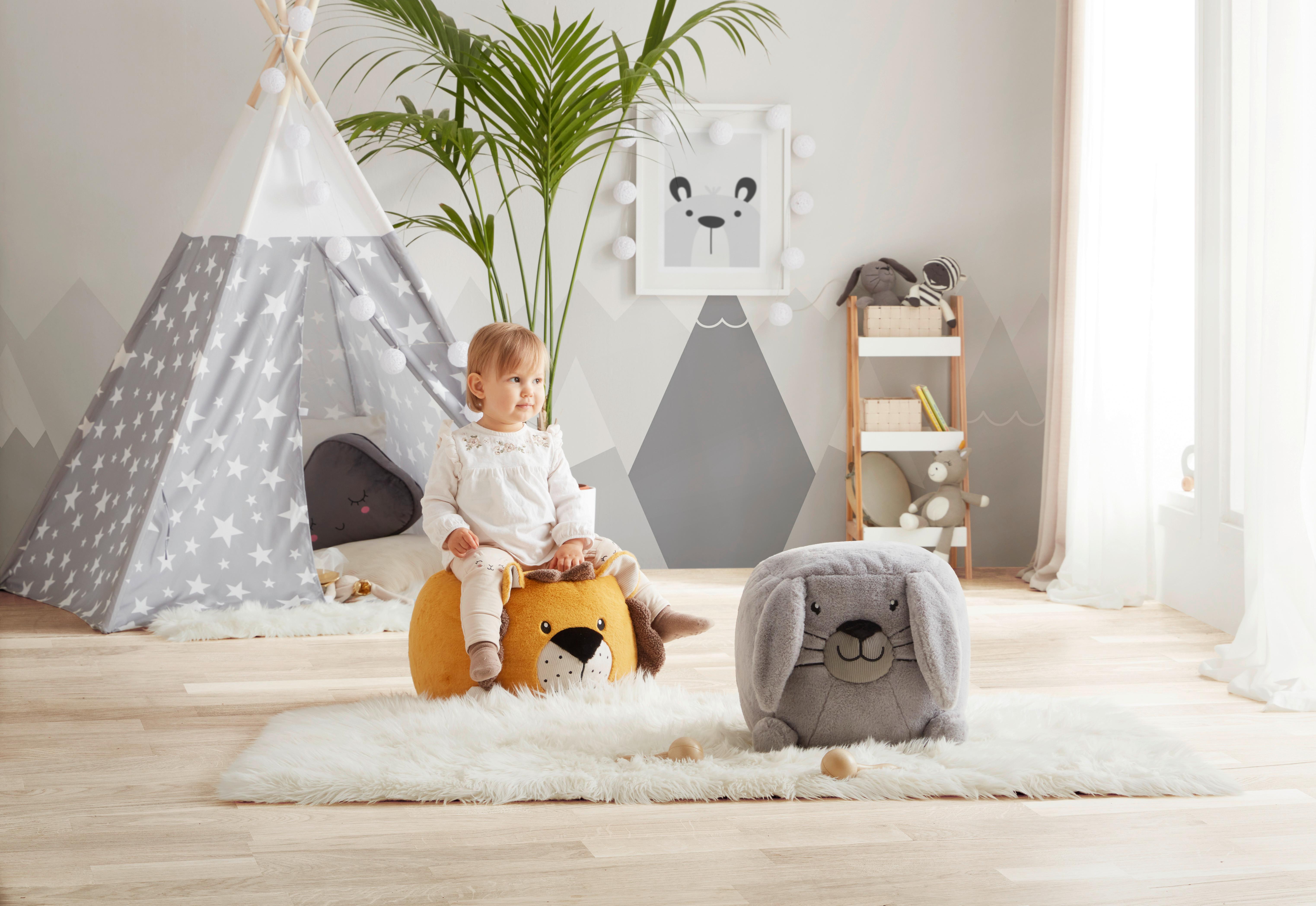 DĚTSKÁ STOLIČKA SALLY -TREND- - šedá, Konvenční, textil (40/30/40cm) - Premium Living