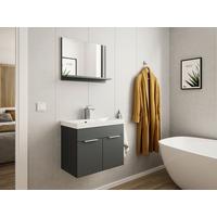 Waschtischkombi Slimline Graphitfarben B: 59,5cm - Graphitfarben, Basics, Holzwerkstoff/Stein (59,5cm) - MID.YOU