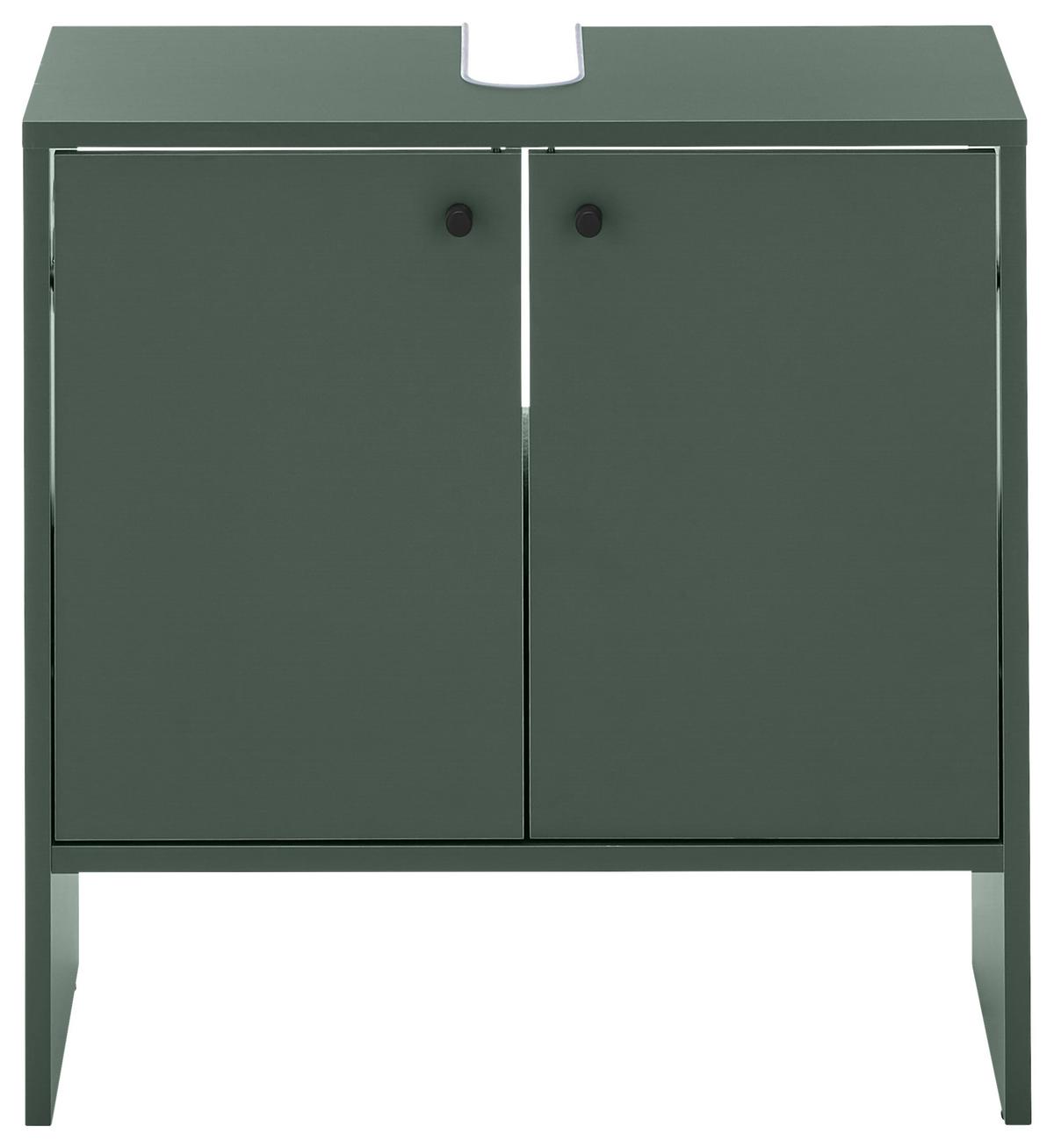 Koupelnová skříňka pod umyvadlo - KAIRO, olivová - černá/olivově zelená, Moderní, kompozitní dřevo/plast (60/60/35cm) - MID.YOU