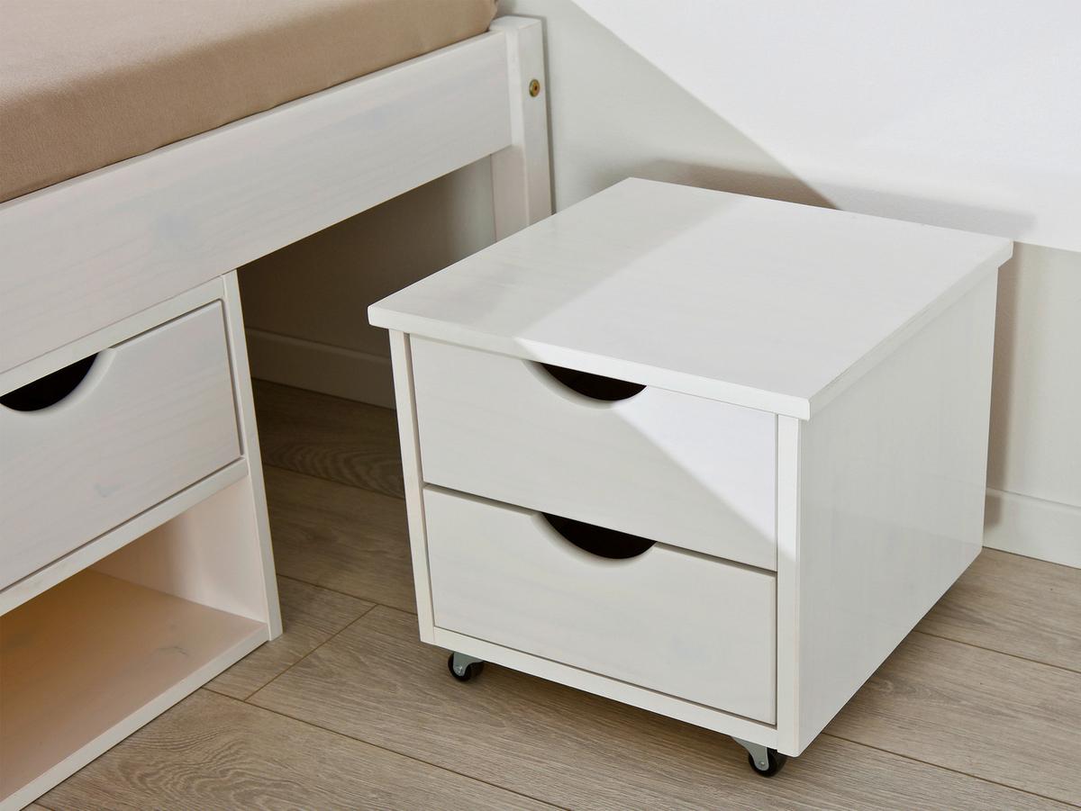 EINZELZIMMER Geraldo Weiß 3-teilig - Weiß/Naturfarben, MODERN, Holz - MID.YOU