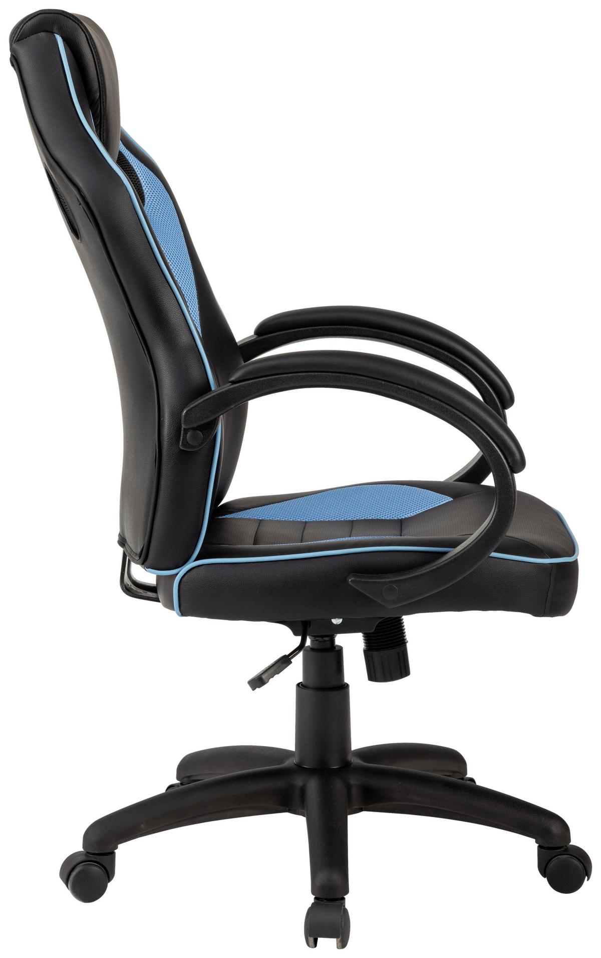 Chefsessel Speedy Blau/Schwarz B: 62 cm - Blau/Schwarz, Trend, Kunststoff/Textil (62/120/69cm)